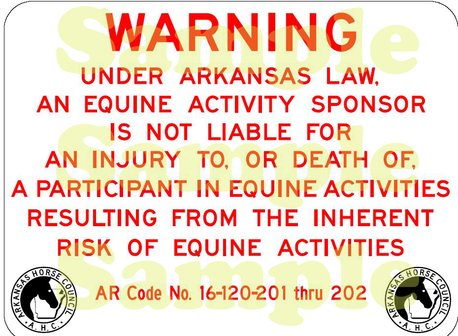 Sample of Liability Sign